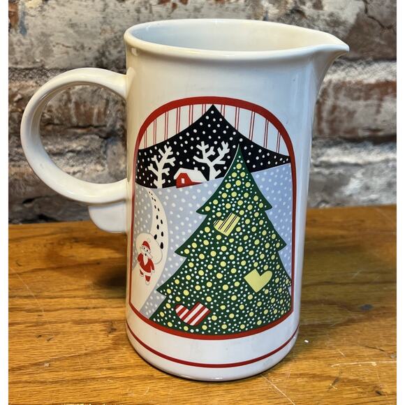 Vintage Noritake Twas the Night Before Christmas Pitcher 1980s 8100 Santa - Picture 1 of 6